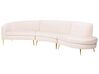 4 Seater Curved Velvet Sofa Beige MOSS_851351
