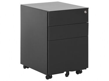 3 Drawer Metal Storage Cabinet Black CAMI