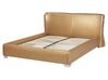 Leather EU King Size Bed with LED Gold PARIS_749002