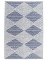 Teppich Wolle beige / blau 160 x 230 cm geometrisches Muster Kurzflor DATCA_848519