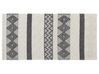Teppich Wolle beige / grau 80 x 150 cm geometrisches Muster Kurzflor DAVUTLAR_848503