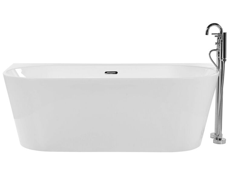 Bañera de acrílico blanco/plateado 170 x 80 cm HARVEY_775619