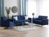 Velvet Living Room Set Navy Blue FENES_730584