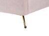 Cama con somier de terciopelo rosa/dorado 160 x 200 cm MIRIBEL_870547