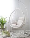 PE Rattan Hanging Chair with Stand White FANO_868634