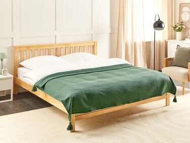 Cotton Bedspread 220 x 200 cm Green LINDULA