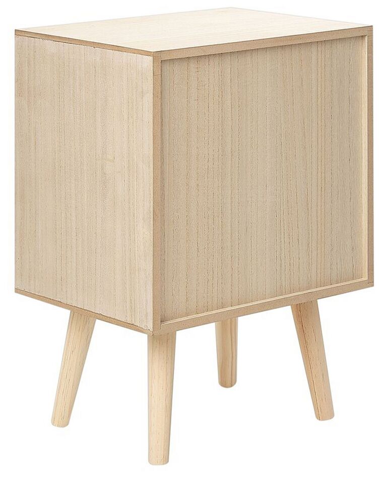 Rattan Door Bedside Table Light Wood ALMO Beliani.co.uk
