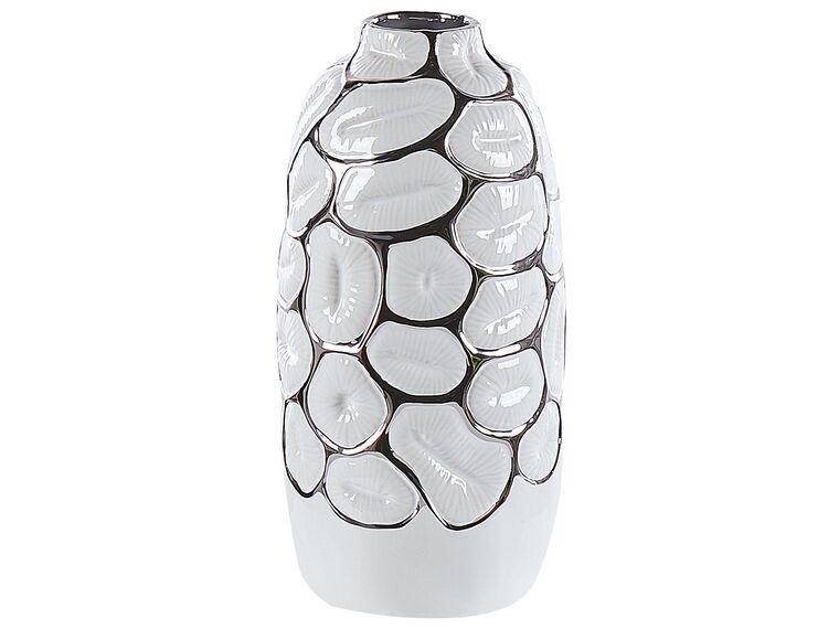 Dekorativní kameninová váza 34 cm bílá CENABUM_818309