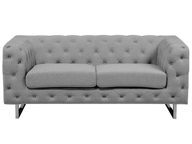 2 Seater Fabric Sofa Grey VISSLAND_706393
