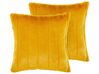 Conjunto de 2 almofadas amarelas com pelo 45 x 45 cm PUMILA_822102