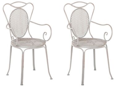 Conjunto de 2 cadeiras de jardim em metal cinzento CILENTO