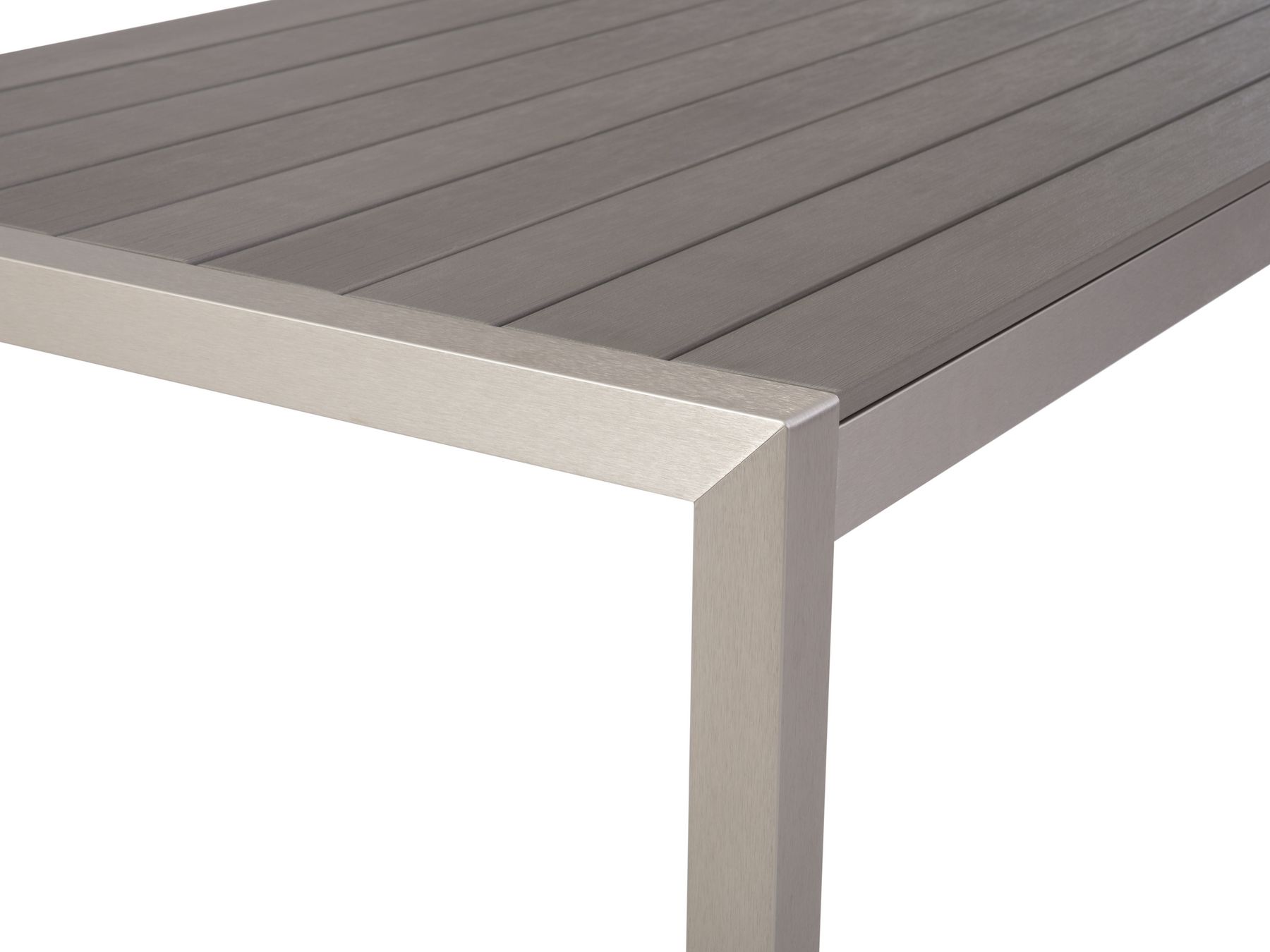 Gartentisch Aluminium grau 180 x 90 cm VERNIO Beliani.de
