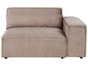 3 Seater Modular Fabric Sofa with Ottoman Brown HELLNAR_912280