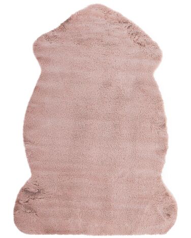 Kunstfell-Teppich Kaninchen rosa 90 cm UNDARA