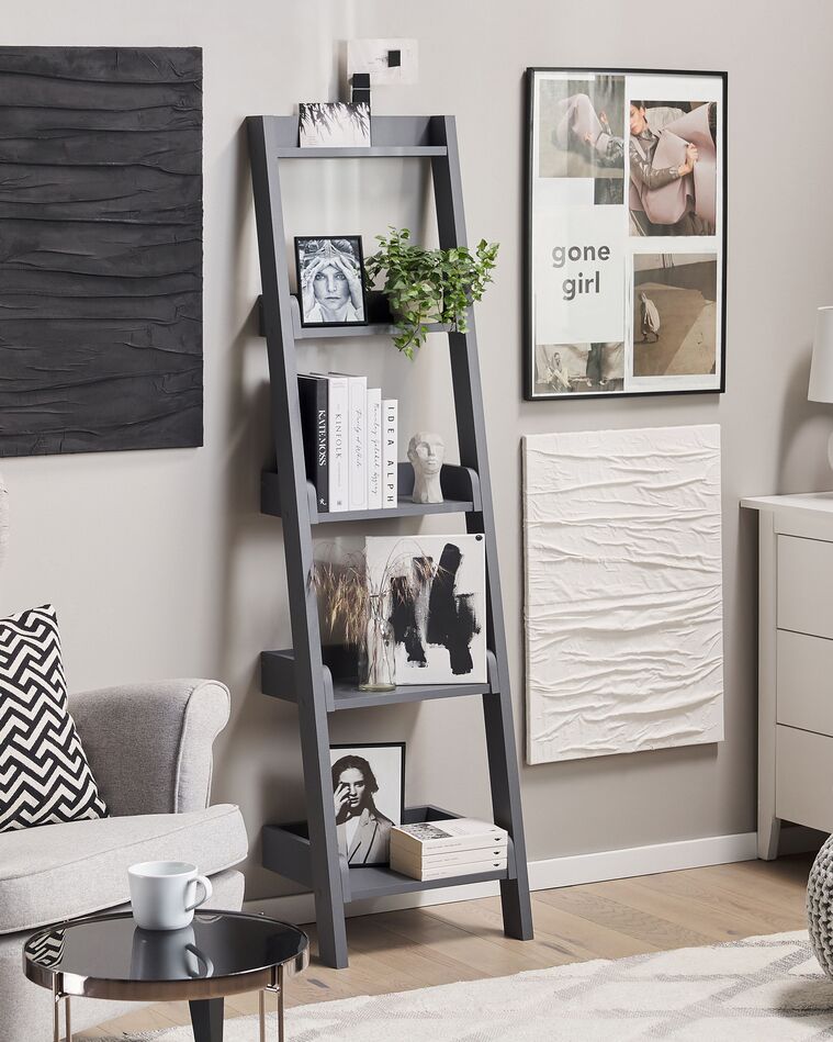 Ladder Shelf Grey MOBILE DUO | Beliani.co.uk
