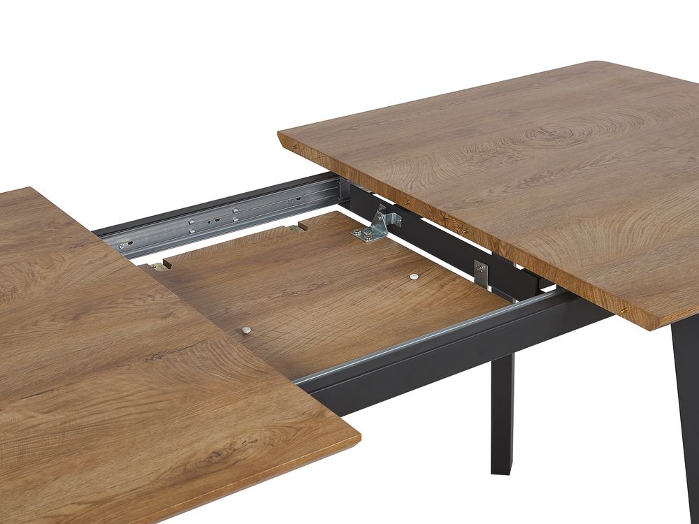 Extending Dining Table 160/200 x 90 cm Dark Wood and Black SALVADOR