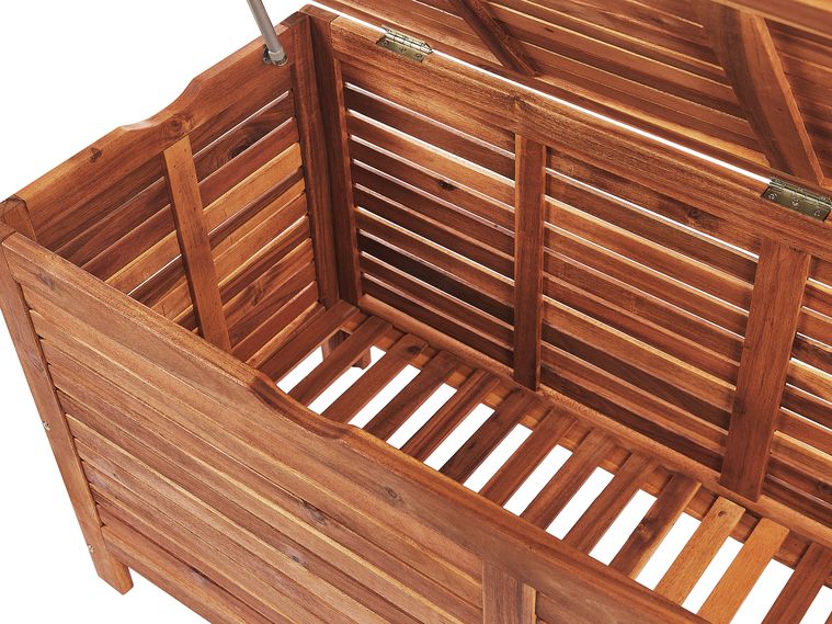 Auflagenbox Akazienholz dunkelbraun 130 x 48 cm RIVIERA Beliani.de