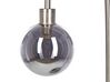Tischlampe Metall / Rauchglas silber 41 cm Kugelform RAMIS_841473