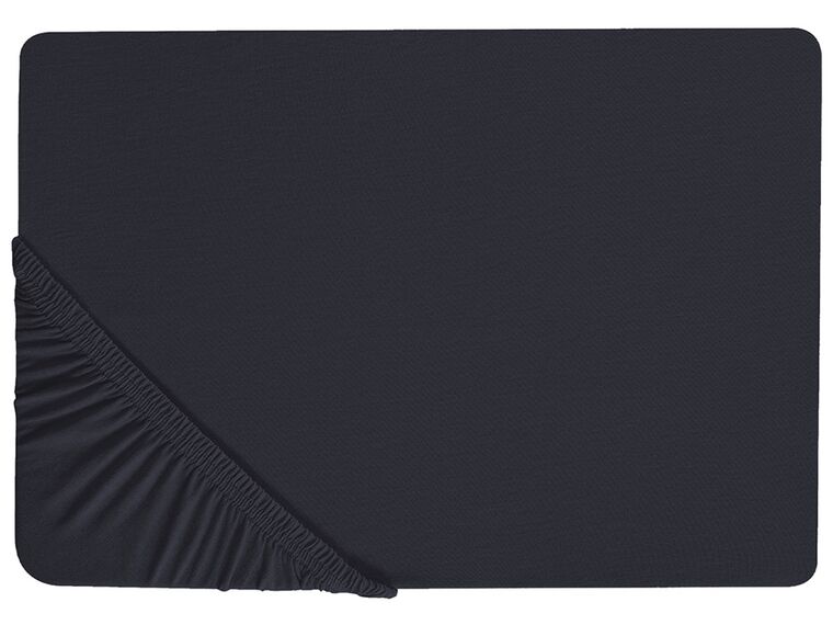 Drap-housse en coton 140 x 200 cm noir JANBU_845328