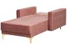 Chaise-longue reclinável em veludo rosa ABERDEEN_736084