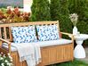Set of 2 Outdoor Cushions Leaf Motif 40 x 60 cm White and Blue TORBORA_905312