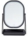 Espejo de maquillaje LED de metal plateado/negro 20 x 32 cm DORDOGNE_848327