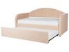 Boucle EU Single Trundle Bed Peach Pink EYBURIE_907955