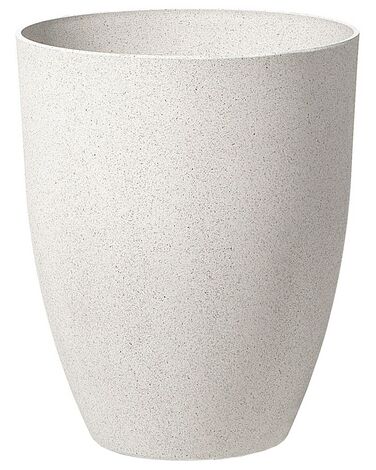 Vaso para plantas em pedra branca creme 43 x 43 x 52 cm CROTON