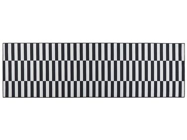 Teppich schwarz / weiß 60 x 200 cm Streifenmuster Kurzflor PACODE