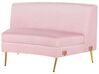 Sofá semicircular 4 plazas de terciopelo rosa/dorado MOSS_810383