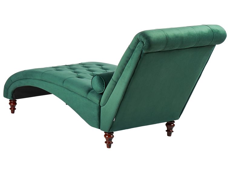 Velvet Chaise Lounge Dark Green MURET | Beliani.at