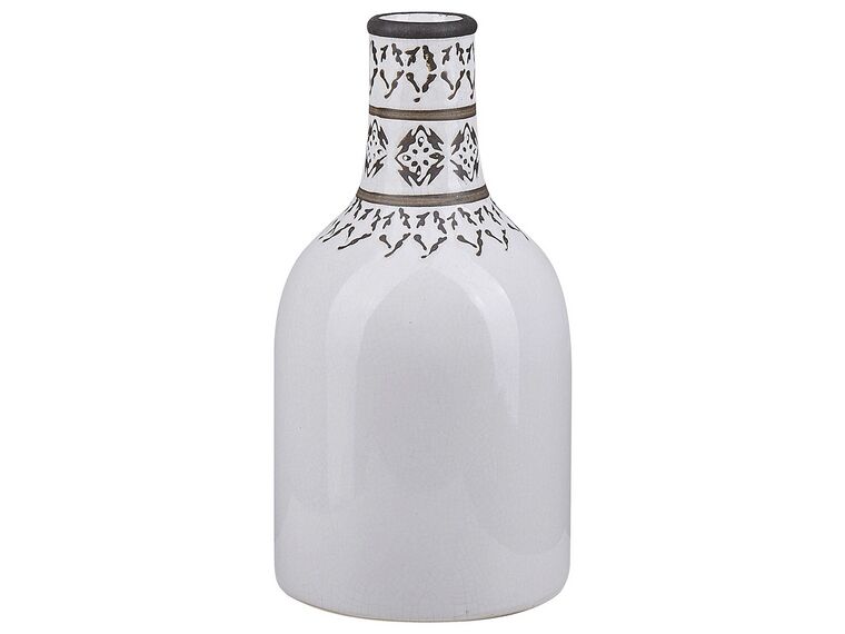 Stoneware Flower Vase 25 cm White ANKON_810624