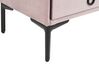 Nattduksbord med 2 lådor sammet rosa SEZANNE_892518