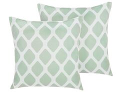 2 квадратні подушки 40 x 40 см зелено-білі KALAMOS 
