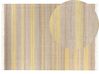 Teppich Jute beige / gelb 160 x 230 cm Streifenmuster Kurzflor zweiseitig TALPUR_845679