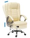Faux Leather Heated Massage Chair Beige COMFORT II_710091