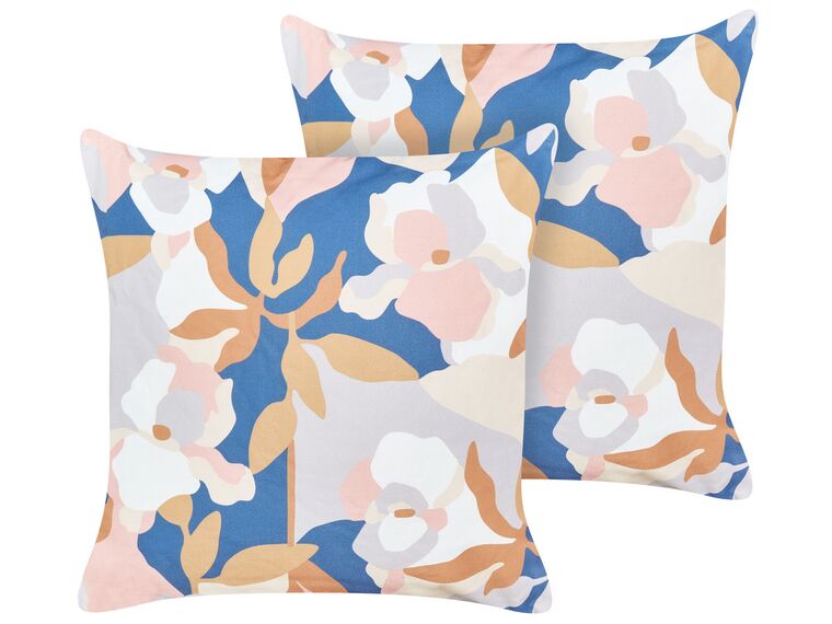 Set of 2 Outdoor Cushions Floral Pattern 45 x 45 cm Multicolour VEREZZI_882609