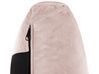 Cama con somier de terciopelo rosa pastel/negro 140 x 200 cm MELLE_829947