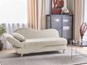 Left Hand Fabric Chaise Lounge with Storage Beige MERI II_881247