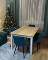 Mesa de jantar em madeira clara com pernas brancas 150 x 90 cm GEORGIA_901544