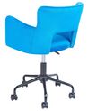 Zamatová kancelárska stolička modrá SANILAC_855193