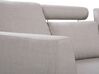 7-Sitzer Sofa beige halbrund mit Ottomane ROTUNDE_66437