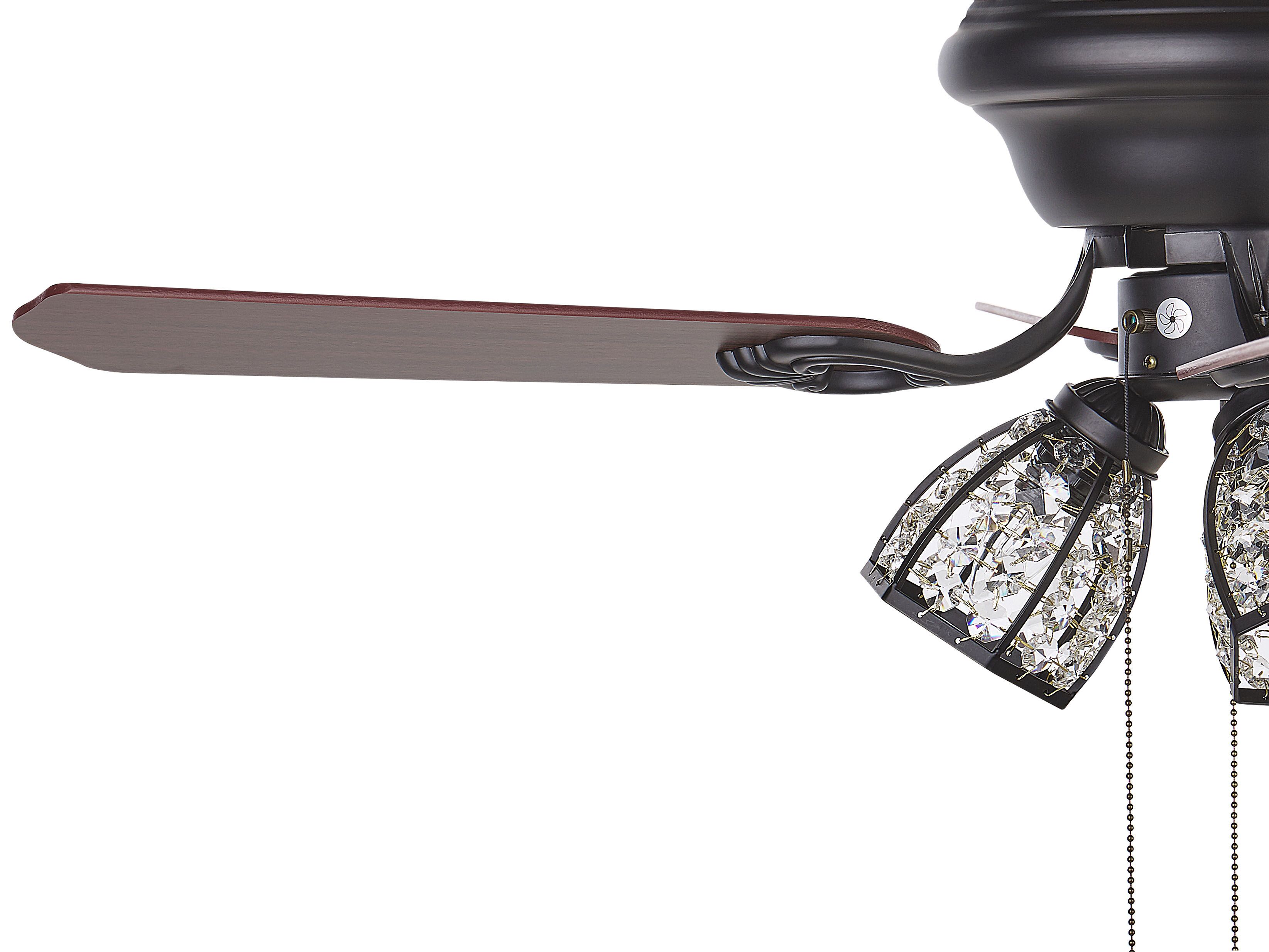 Deckenventilator mit Licht dunkler Holzfarbton / schwarz SALWEEN