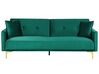 Sofa rozkładana welurowa zielona LUCAN_810460