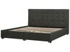 Letto Matrimoniale Imbottito In Tessuto Grigio Scuro Con Contenitore E Rete A Doghe – 180x200 Cm - 3