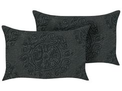 Koristetyyny puuvilla tummanharmaa kohokuvioitu 50 x 30 cm 2 kpl VELOOR Koristetyyny puuvilla tummanharmaa kohokuvioitu 50 x 30 cm 2 kpl VELOOR