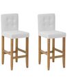 Set of 2 Bar Chairs Faux Leather Off-White MADISON_705549