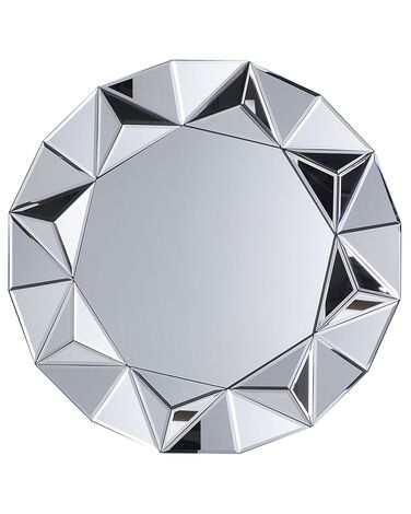 Okrągłe lustro ścienne ø 70 cm srebrne HABAY