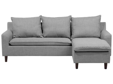 Reversible Fabric Corner Sofa Light Grey ELVENES