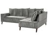 Canapé d'angle gauche en velours gris GRENA_837250